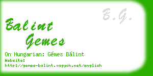 balint gemes business card